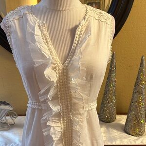 Embroidered Lace and Ruffled Dress